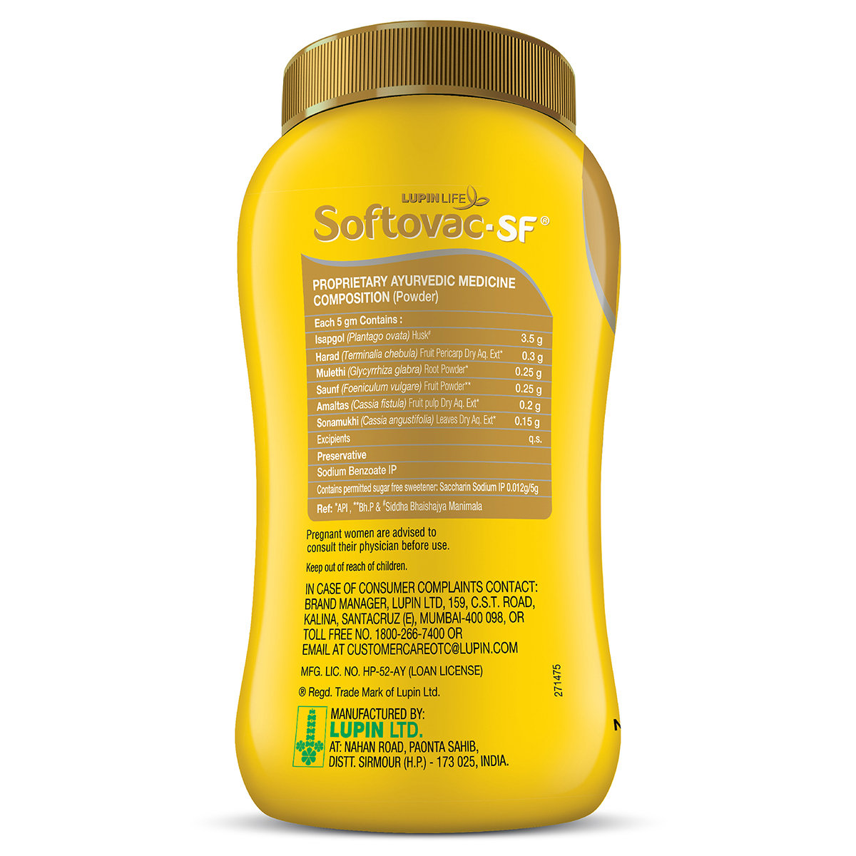 Softovac-SF Sugar Free Bowel Regulator Powder, 450 gm, Pack of 1 Softovac-SF Sugar Free Bowel Regulator Powder, 450 gm, Pack of 1