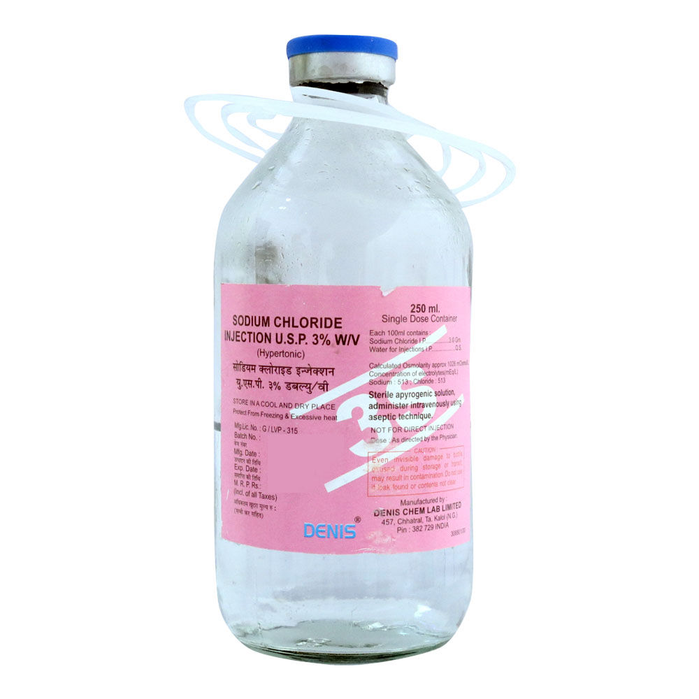 Buy Sodium Chloride 3% Injection 250 ml Online