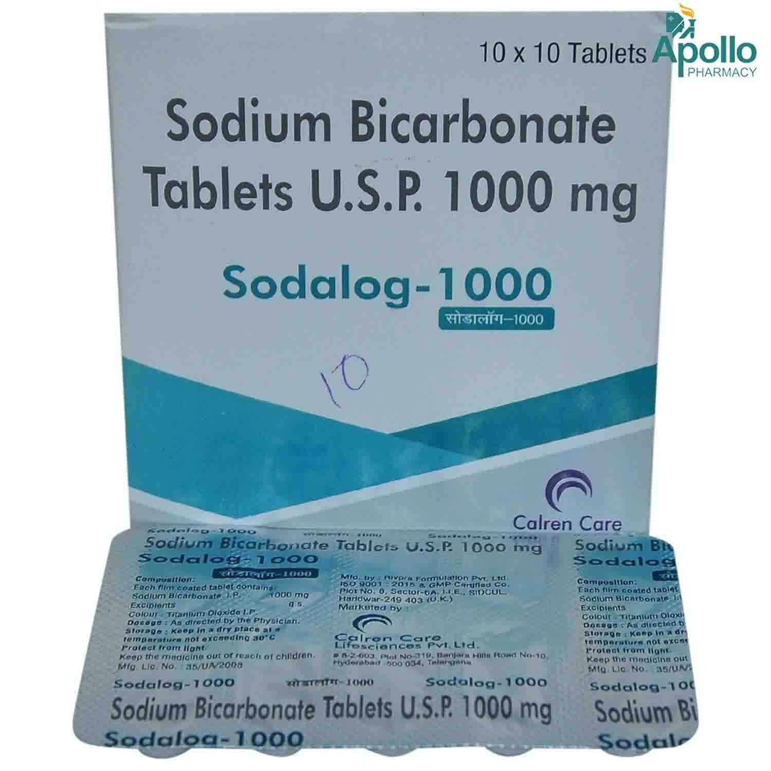 SODALOG 1000MG TABLET 10'S, Pack of 10 TabletS SODALOG 1000MG TABLET 10'S, Pack of 10 TabletS