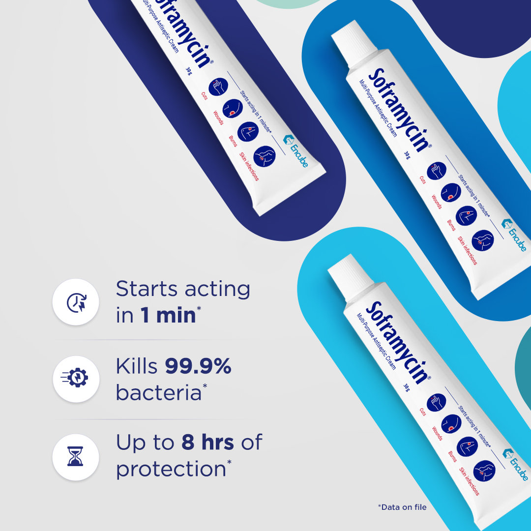 Soframycin Multi-Purpose Antiseptic Cream for Cuts, Wounds, Burns & Skin Infections, 100 gm, Pack of 1 CREAM Soframycin Multi-Purpose Antiseptic Cream for Cuts, Wounds, Burns & Skin Infections, 100 gm, Pack of 1 CREAM
