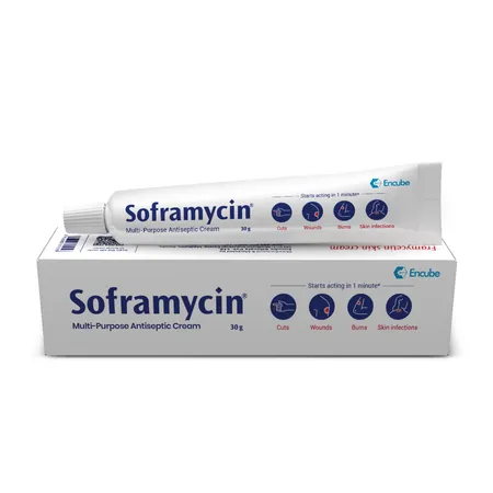 Soframycin Multi-Purpose Antiseptic Cream for Cuts, Wounds, Burns & Skin Infections, 30 gm