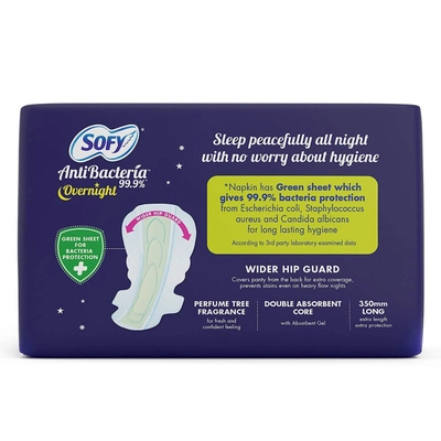 Sofy Anti Bacteria Overnight Sanitary Pads XXL, 10 Count, Pack of 1