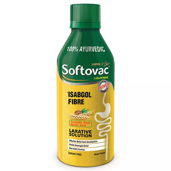 Softovac Liquifibre S/F Mango Flavour Laxative Solution, 225 ml