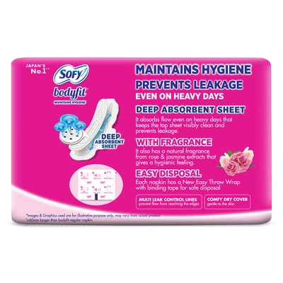 Sofy Bodyfit Sanitary Pads XL, 18 Count, Pack of 1