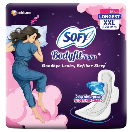 Sofy Bodyfit Nights Pads XXL, 15 Count