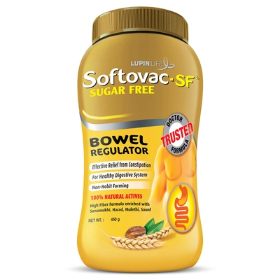 Softovac-SF Sugar Free Bowel Regulator Powder, 450 gm, Pack of 1