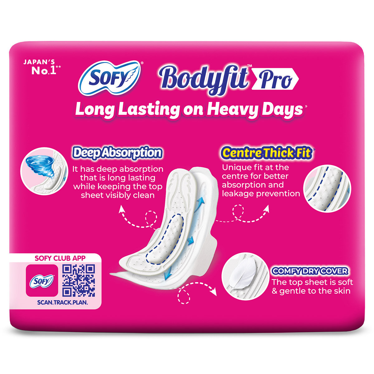 Sofy Bodyfit Pro Sanitary Pads XL, 6 Count, Pack of 1 Sofy Bodyfit Pro Sanitary Pads XL, 6 Count, Pack of 1