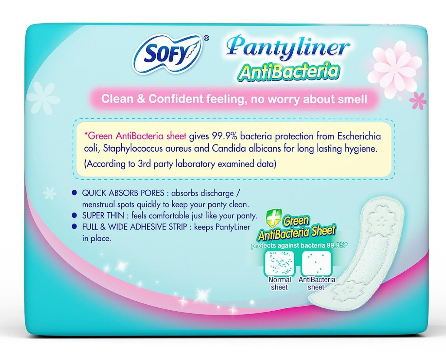 Sofy Anti Bacteria Panty Liner, 36 Count, Pack of 1 Sofy Anti Bacteria Panty Liner, 36 Count, Pack of 1