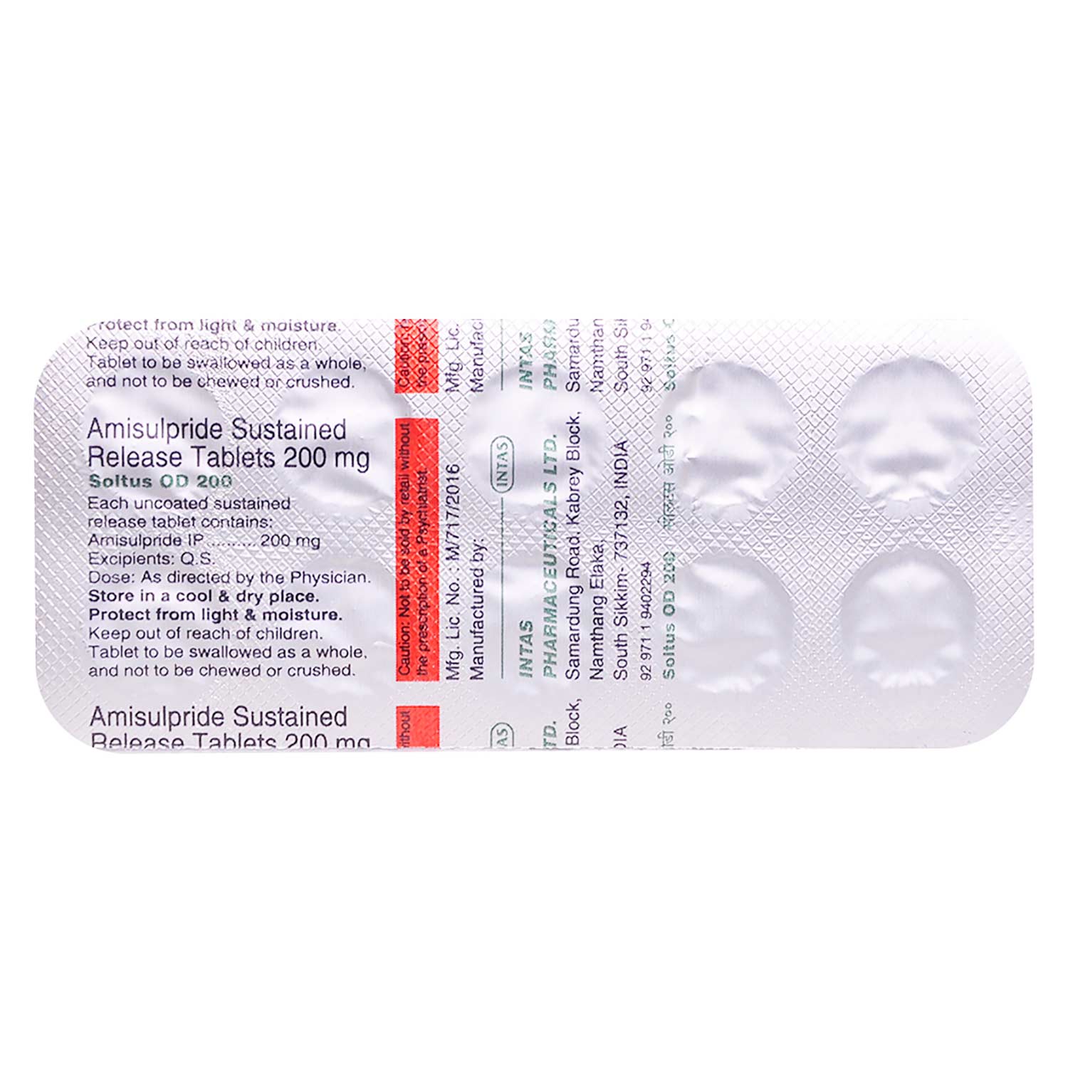 SOLTUS OD 200MG TABLET, Pack of 10 TABLETS SOLTUS OD 200MG TABLET, Pack of 10 TABLETS