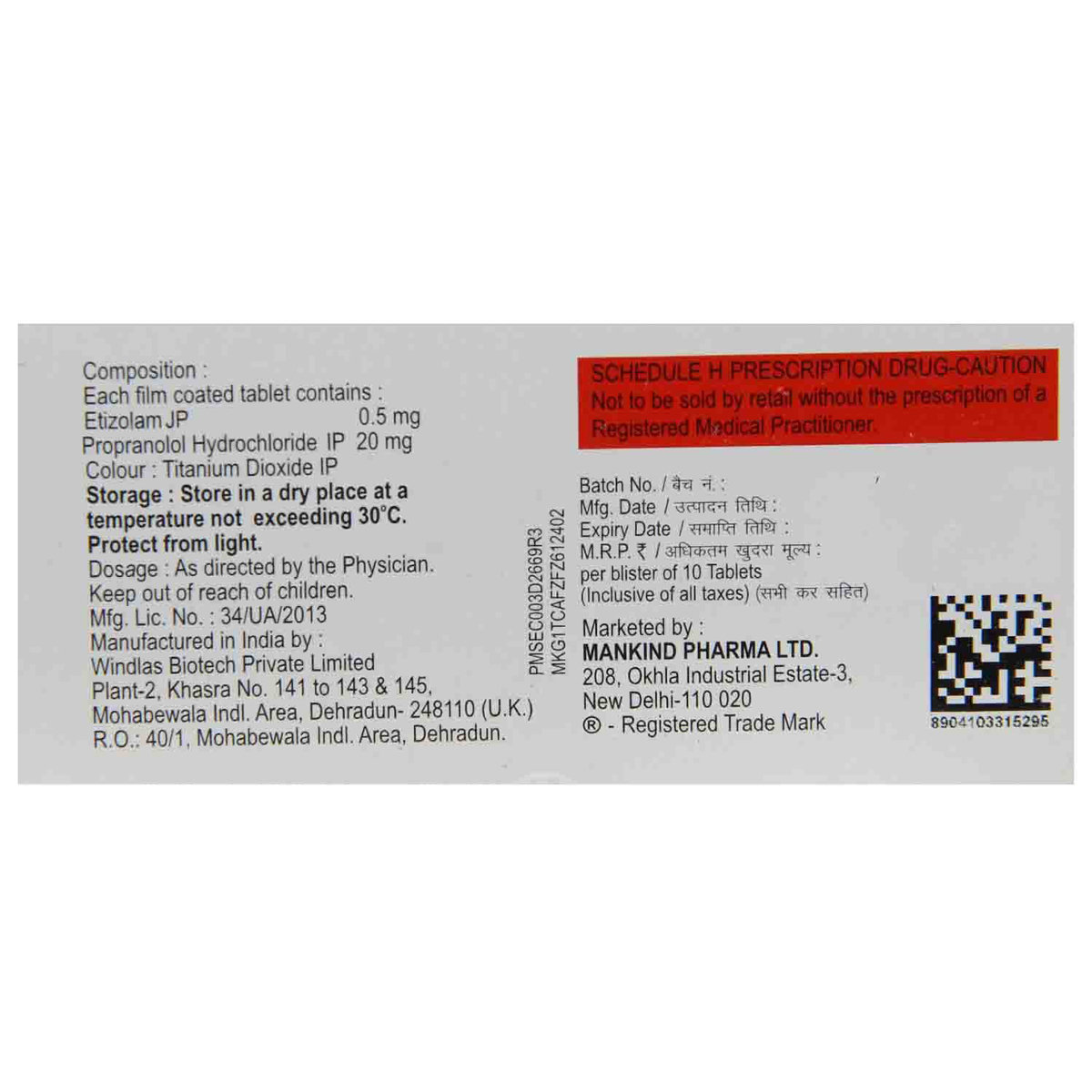 SOLOPOSE BETA 0.5MG TABLET, Pack of 10 SOLOPOSE BETA 0.5MG TABLET, Pack of 10