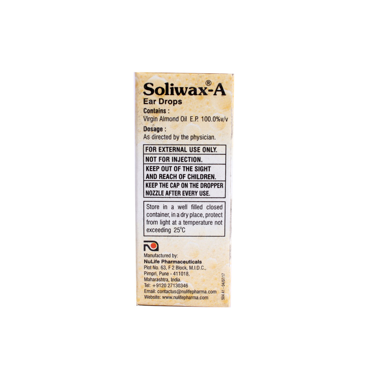 SoliwaxA Ear Drops 10 ml Price, Uses, Side Effects, Composition