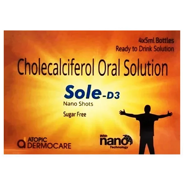 Sole-D3 Nano Shots Sugar Free Oral Solution 4 x 5 ml, Pack of 1