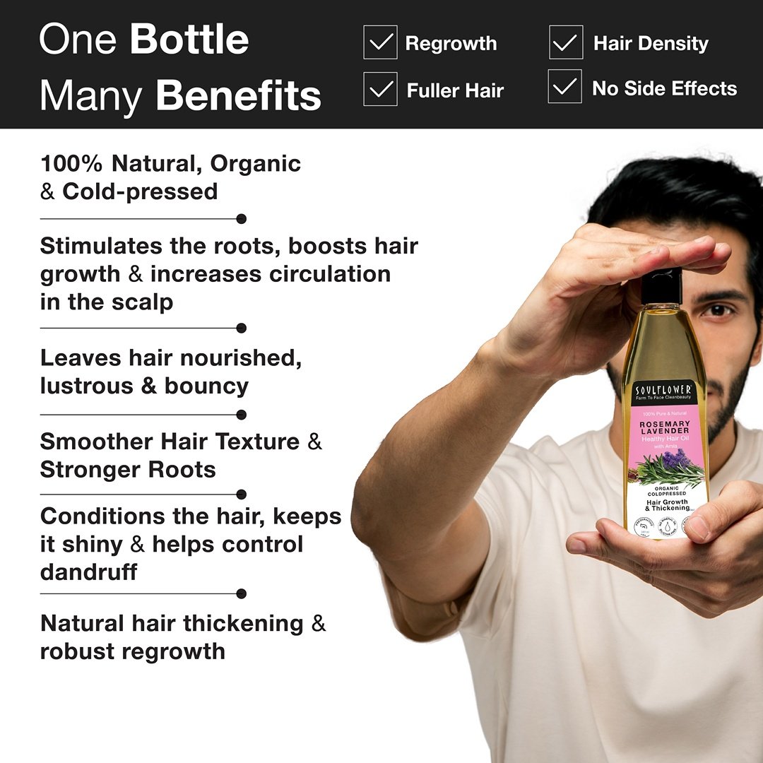 Soulflower Rosemary Lavender Hair Oil, 120 ml, Pack of 1 Soulflower Rosemary Lavender Hair Oil, 120 ml, Pack of 1