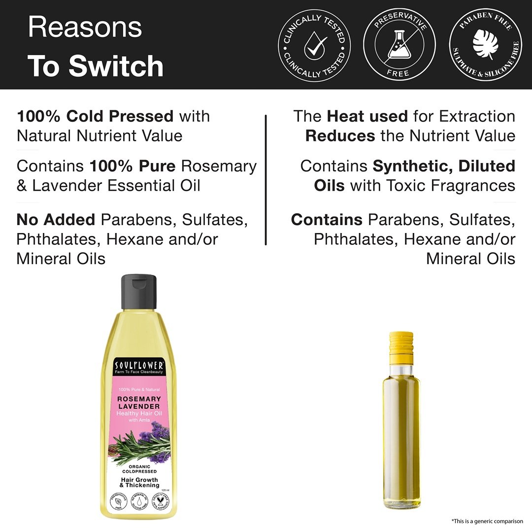 Soulflower Rosemary Lavender Hair Oil, 120 ml, Pack of 1 Soulflower Rosemary Lavender Hair Oil, 120 ml, Pack of 1