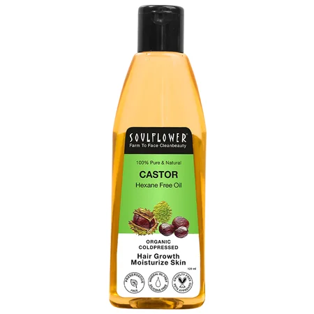 Soulflower Castor Hexane Free Oil for Hair Growth, 120 ml