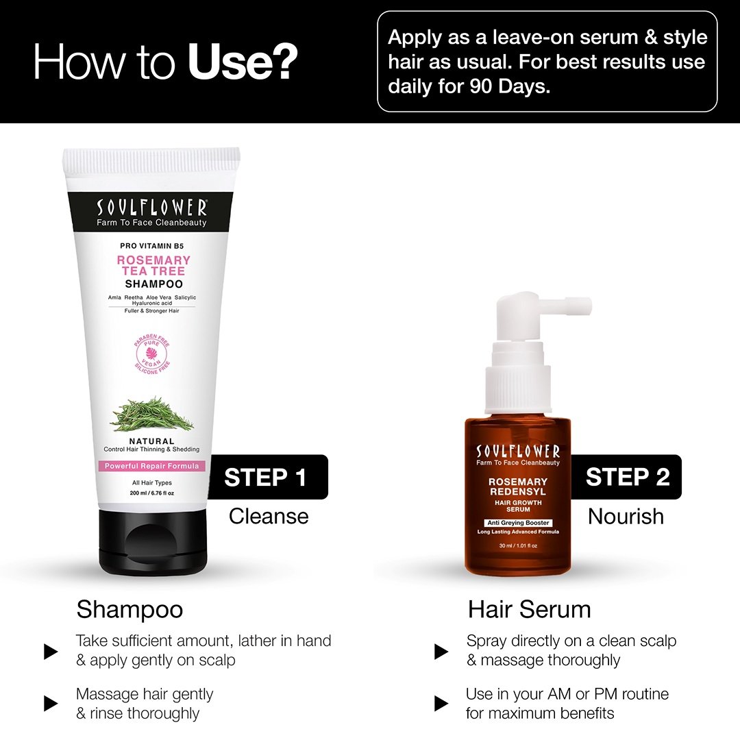 Soulflower Rosemary Redensyl Hair Growth Serum, 30 ml, Pack of 1 Soulflower Rosemary Redensyl Hair Growth Serum, 30 ml, Pack of 1