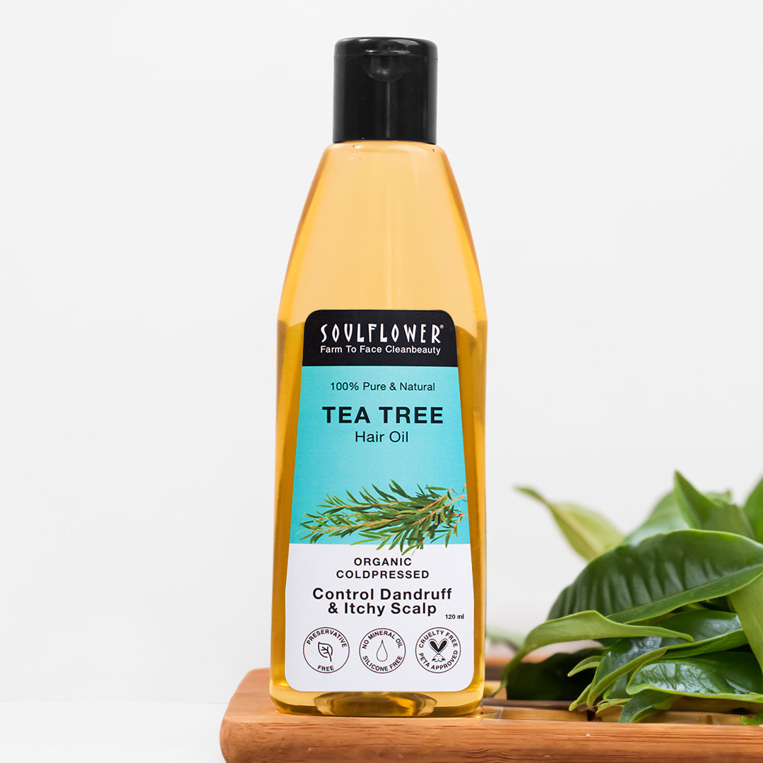 Soulflower Tea Tree Hair Oil for Dandruff & Itchy Scalp, 120 ml, Pack of 1 Soulflower Tea Tree Hair Oil for Dandruff & Itchy Scalp, 120 ml, Pack of 1