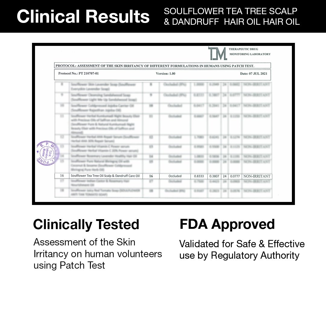 Soulflower Tea Tree Hair Oil for Dandruff & Itchy Scalp, 120 ml, Pack of 1 Soulflower Tea Tree Hair Oil for Dandruff & Itchy Scalp, 120 ml, Pack of 1