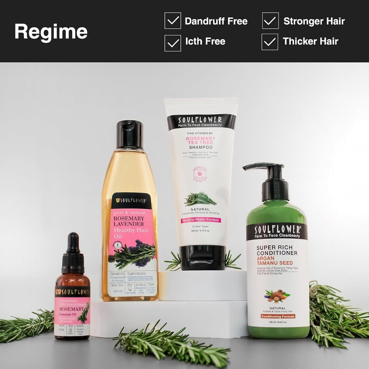 Soulflower Pro Vitamin B5 Rosemary Tea Tree Shampoo, 200 ml, Pack of 1 Soulflower Pro Vitamin B5 Rosemary Tea Tree Shampoo, 200 ml, Pack of 1
