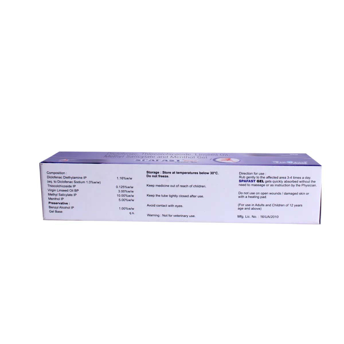 Spafast Gel 30gm Price, Uses, Side Effects, Composition - Apollo Pharmacy