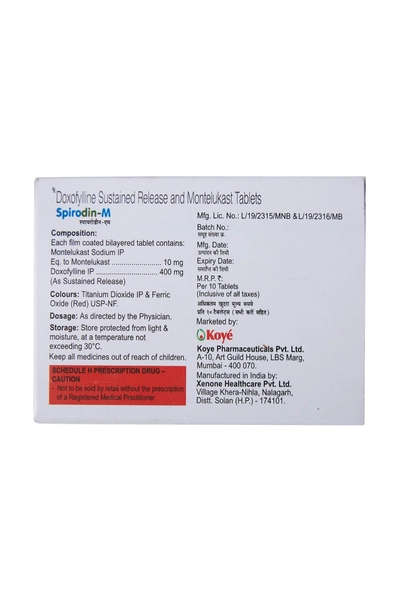 Spirodin-M Tablet 10's, Pack of 10 TABLETS