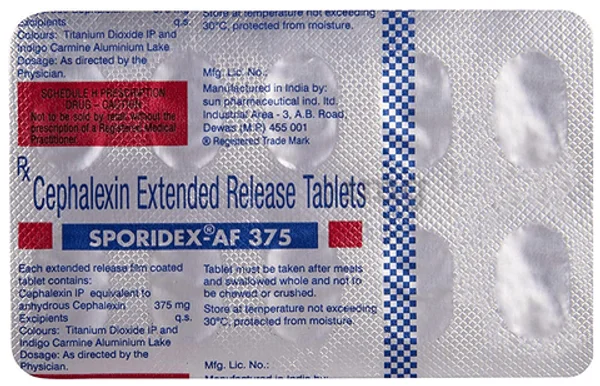 Sporidex AF 375 Tablet 10's, Pack of 10 TABLETS