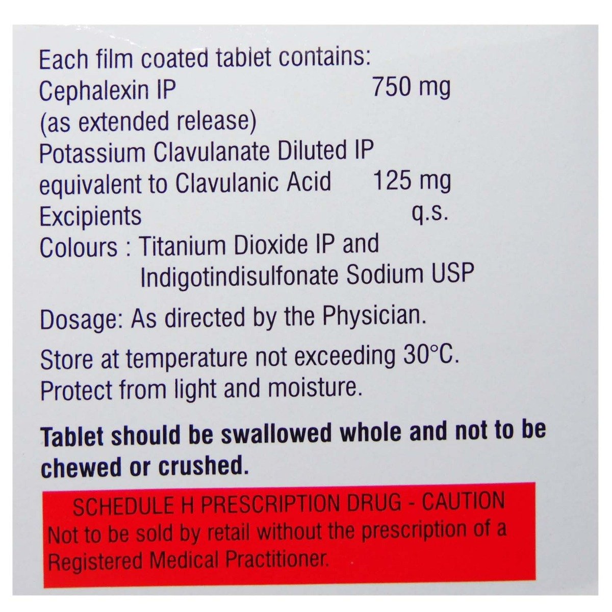 Sporidex-CV 750 Tablet 10's, Pack of 10 TABLETS Sporidex-CV 750 Tablet 10's, Pack of 10 TABLETS
