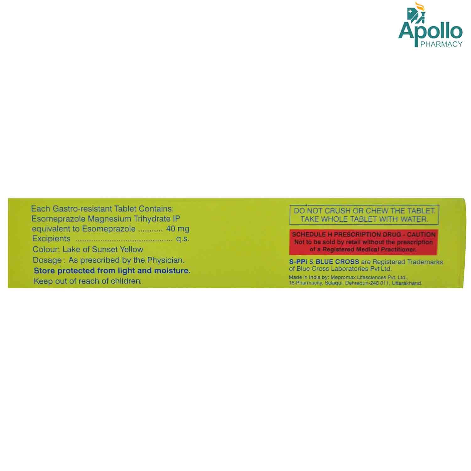 Sppi 40 mg Tablet 10's, Pack of 10 TABLETS Sppi 40 mg Tablet 10's, Pack of 10 TABLETS