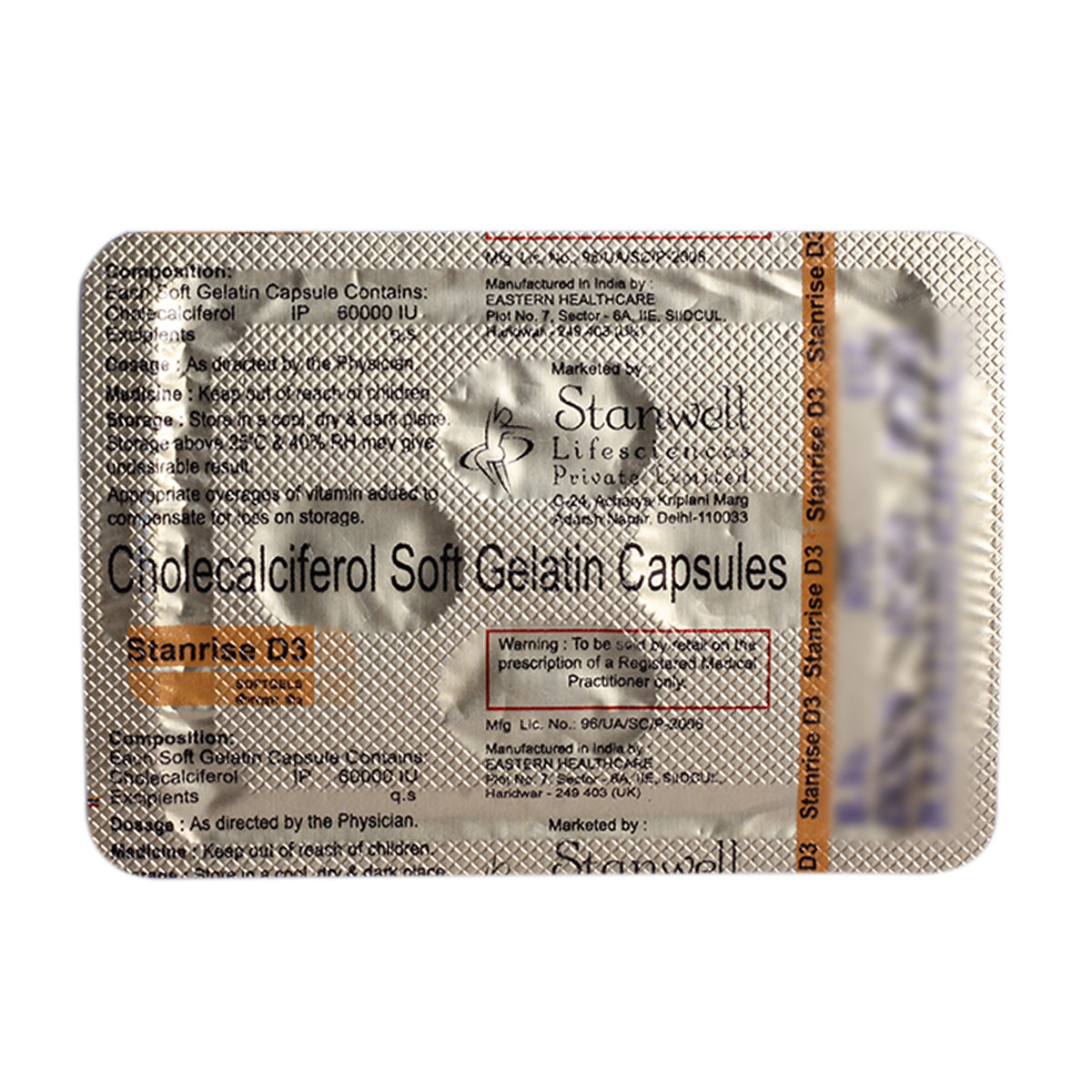 Stanrise D3 Capsule 4's, Pack of 4 Stanrise D3 Capsule 4's, Pack of 4