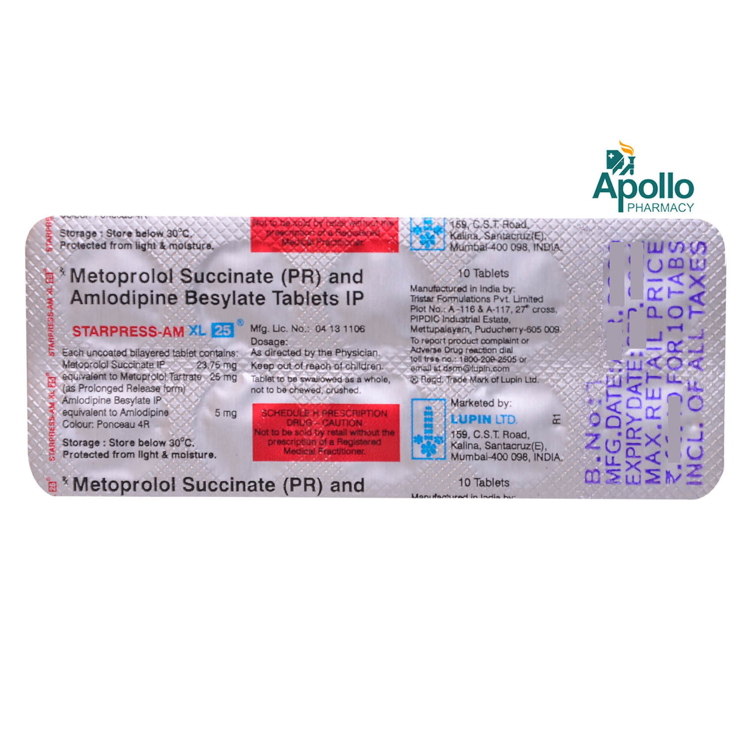 Starpress-AM XL 25 Tablet 10's, Pack of 10 TabletS Starpress-AM XL 25 Tablet 10's, Pack of 10 TabletS