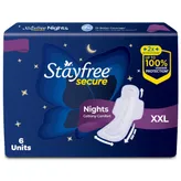 Stayfree Secure Nights Cottony Soft Comfort Sanitary Pad, 6 Count, Pack of 1