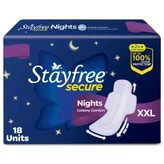 Stayfree Secure Nights Cottony Soft Comfort Sanitary Pad, 18 Count, Pack of 1