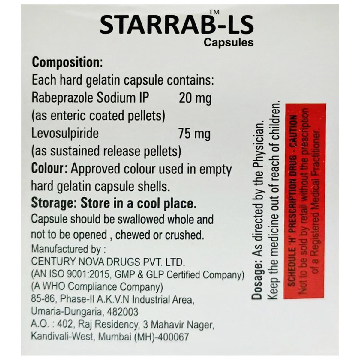 Starrab-LS Capsule 10's, Pack of 10 Starrab-LS Capsule 10's, Pack of 10