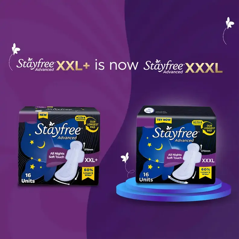 Stayfree Advanced All Night Sanitary Napkin Xxl+16 N