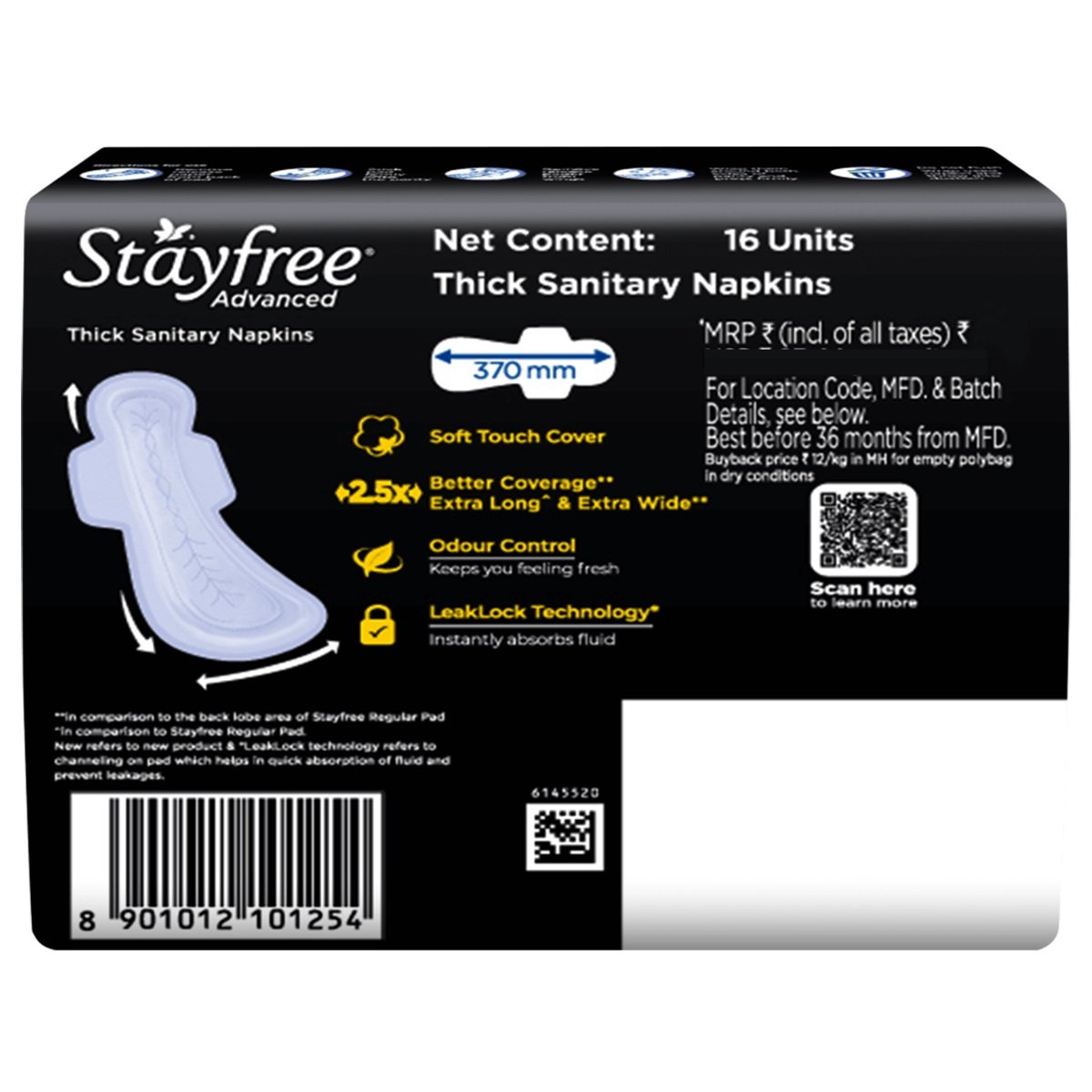 Stayfree Advanced All Nights Soft Touch Pads XXL+, 16 Count, Pack of 1 Stayfree Advanced All Nights Soft Touch Pads XXL+, 16 Count, Pack of 1