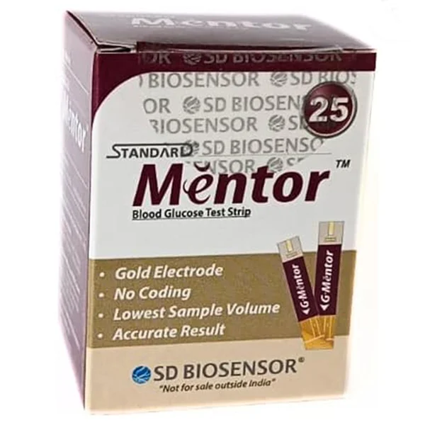 SD Biosensor Standard Mentor Blood Glucose Test Strip, 25 Count