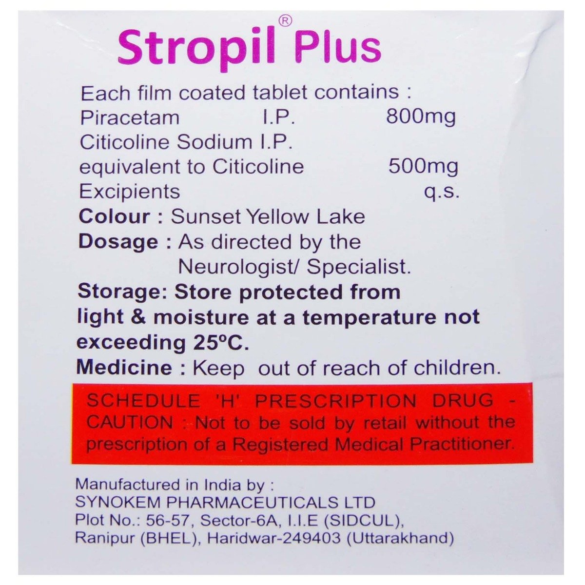 Stropil Plus Tablet 10's, Pack of 10 TABLETS Stropil Plus Tablet 10's, Pack of 10 TABLETS
