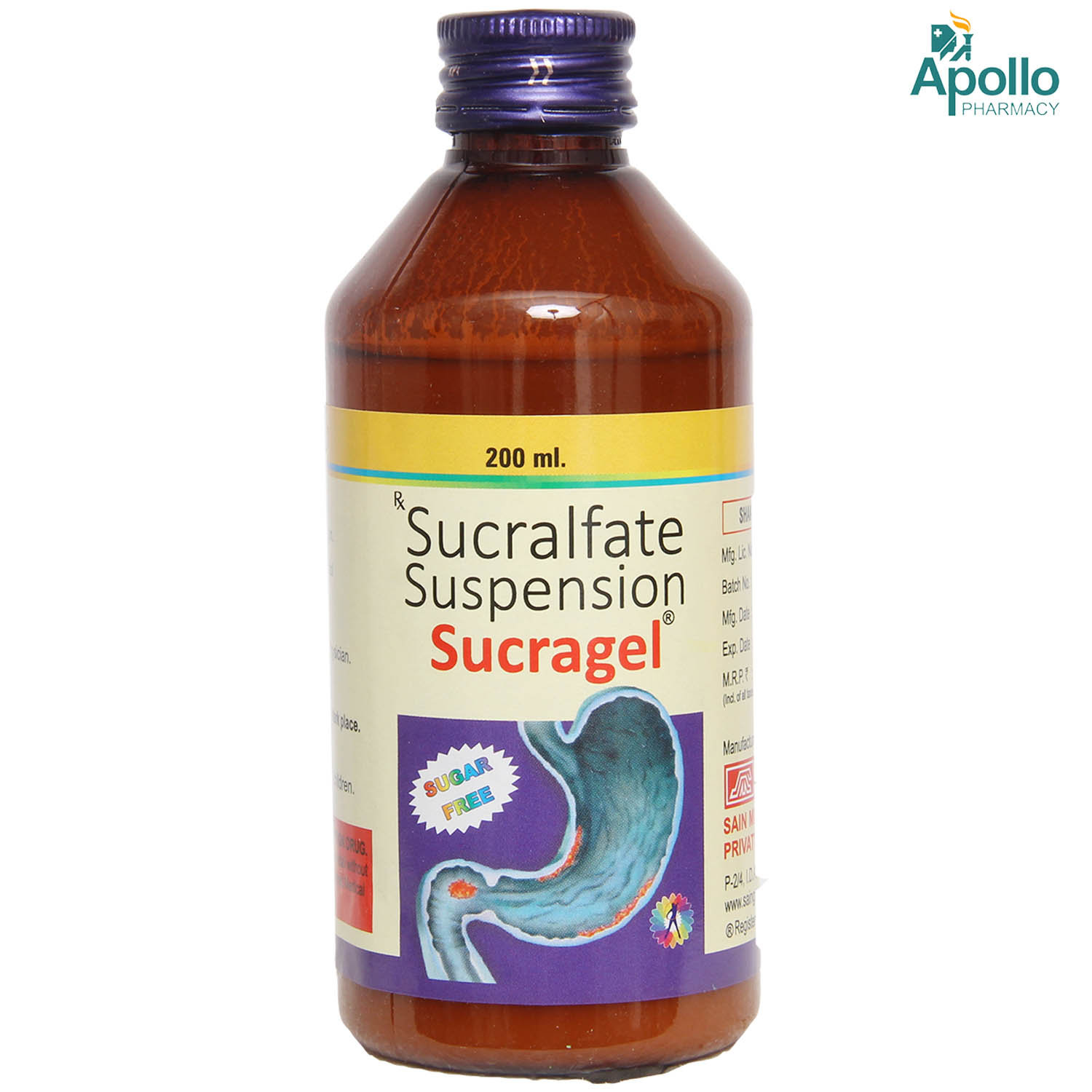 Sucragel Suspension 200 ml, Pack of 1 Suspension Sucragel Suspension 200 ml, Pack of 1 Suspension