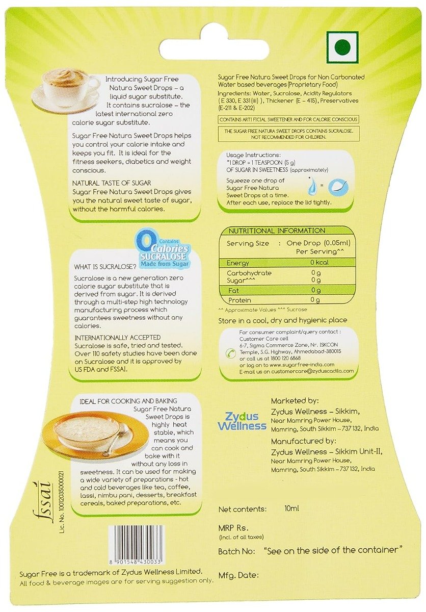 Sugar Free Natura 200 Sweet Drops, 10 ml, Pack of 1 Sugar Free Natura 200 Sweet Drops, 10 ml, Pack of 1