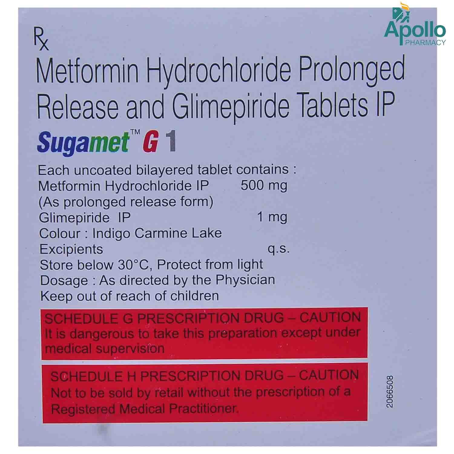 SUGAMET G 1MG TABLET Price, Uses, Side Effects, Composition Apollo