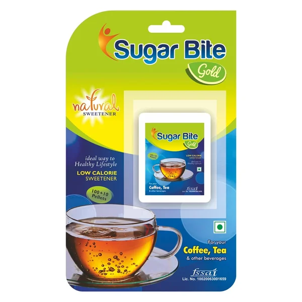 Sugar Bite Gold Pellets Low Calorie Sweetener, 110 Pellets, Pack of 1