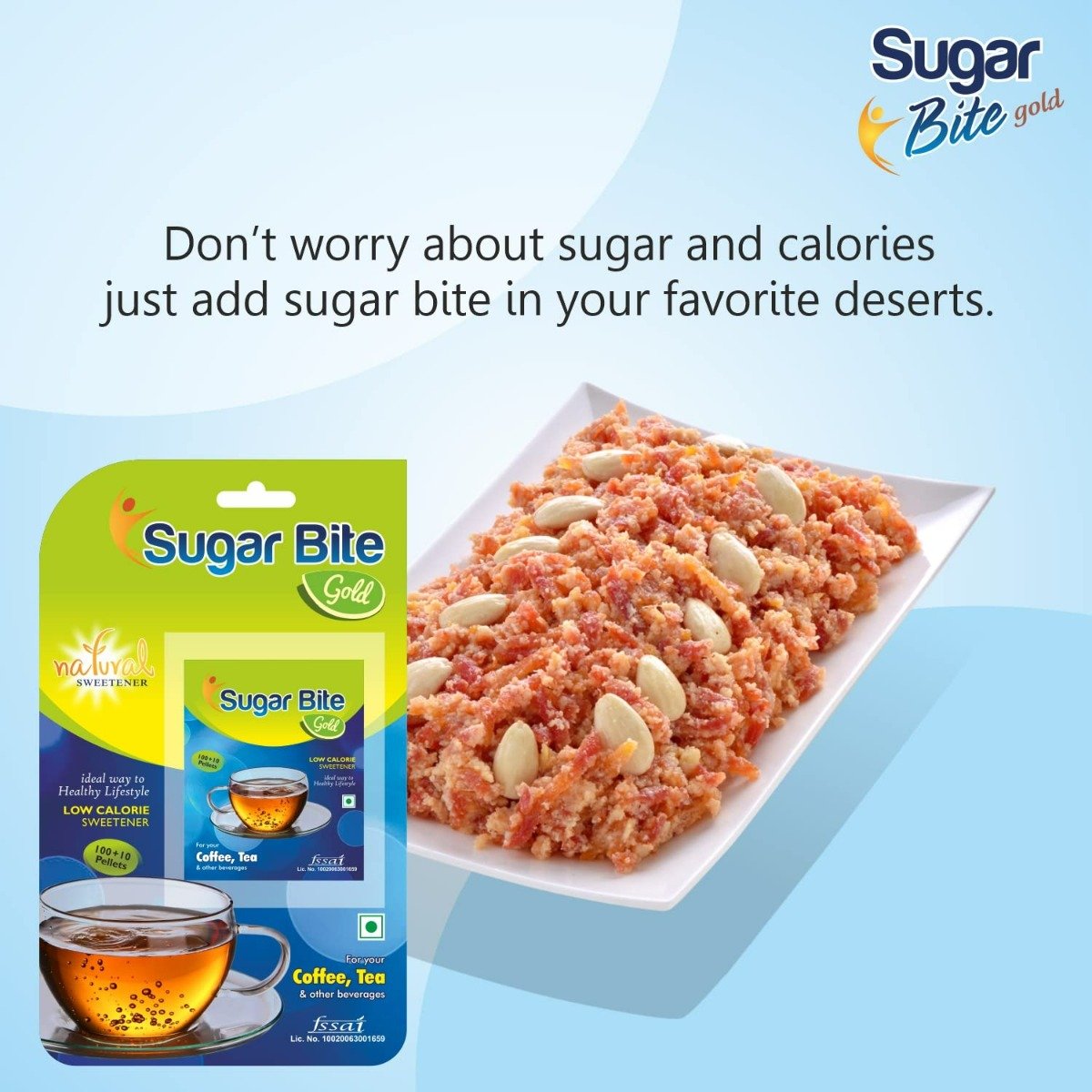 Sugar Bite Gold Pellets Low Calorie Sweetener, 110 Pellets, Pack of 1 Sugar Bite Gold Pellets Low Calorie Sweetener, 110 Pellets, Pack of 1