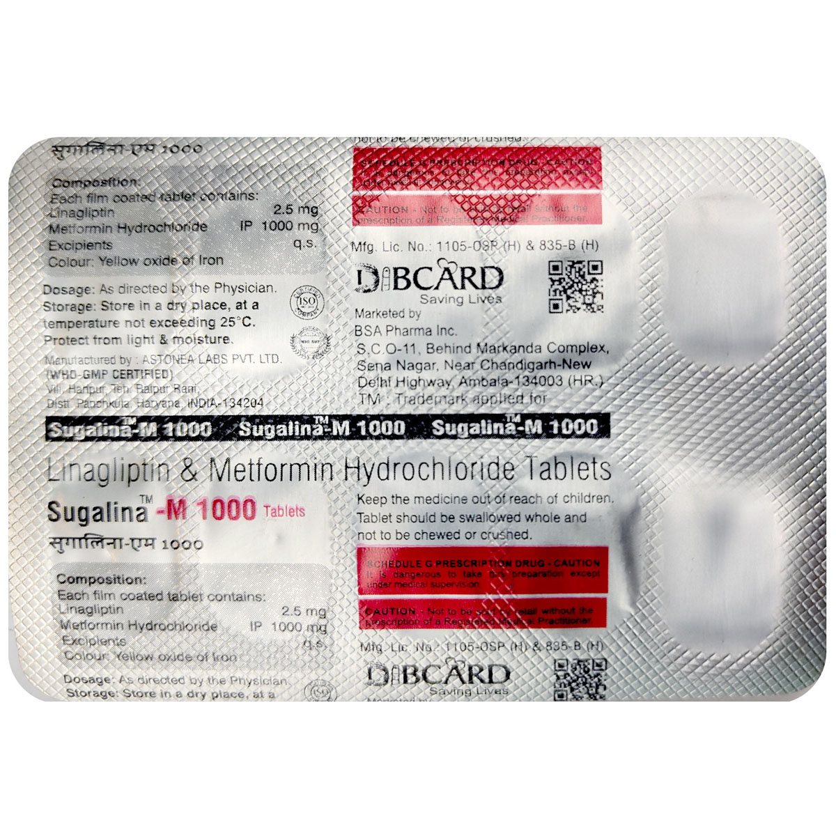 Buy Sugalina-M 1000 Tablet 10's Online