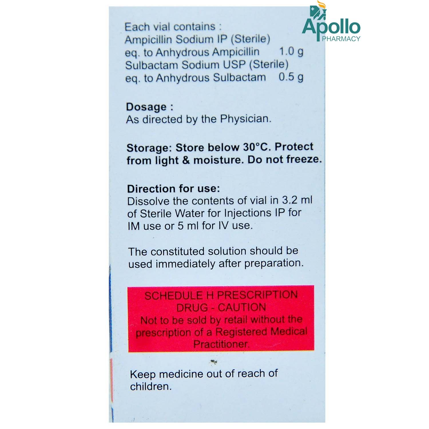 Sulbitor 1.5gm Injection, Pack of 1 INJECTION Sulbitor 1.5gm Injection, Pack of 1 INJECTION
