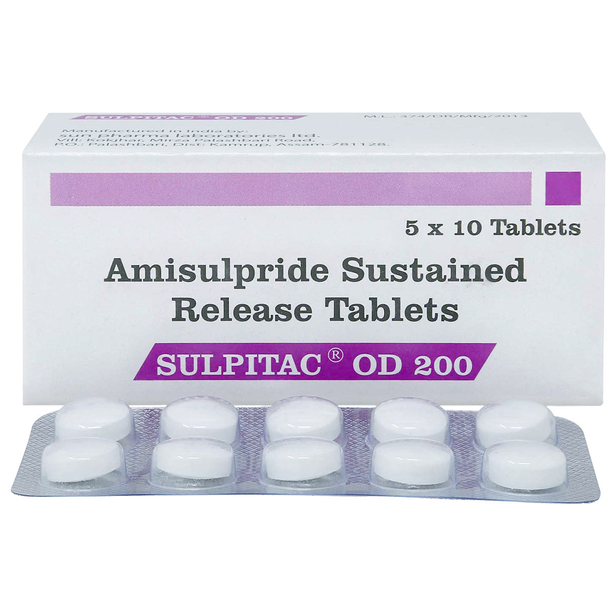 SULPITAC OD 200MG TABLET, Pack of 10 TabletS SULPITAC OD 200MG TABLET, Pack of 10 TabletS