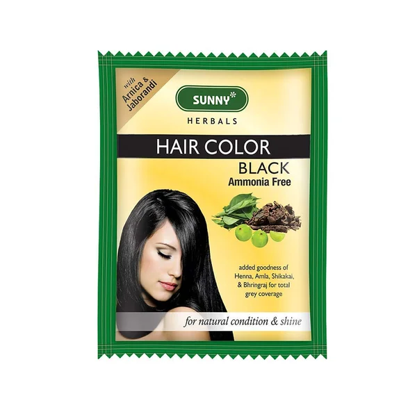 Sunny Herbals Hair Color Powder Black, 240 gm (20gm x 12 Sachets) 