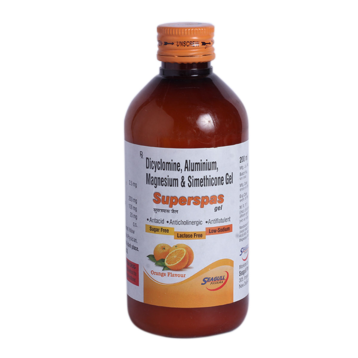 Buy Superspas Sugar Free Orange Oral Gel 200 ml Online