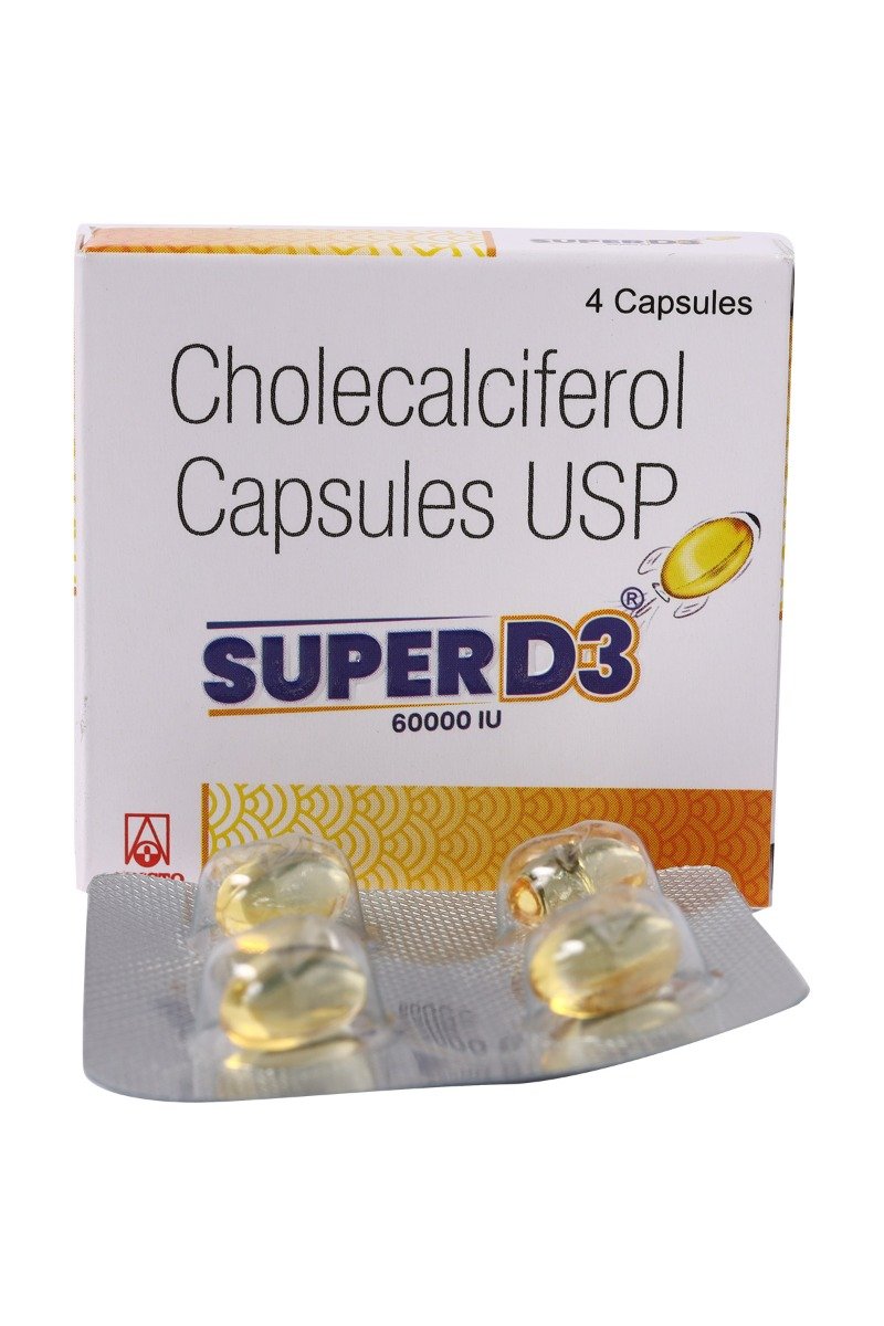 Super D3 60000IU Chewable Tablet 4's, Pack of 4 Super D3 60000IU Chewable Tablet 4's, Pack of 4