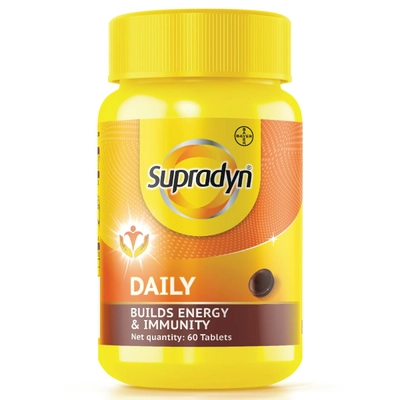 Supradyn Daily Multivitamin Builds Energy &amp; Immunity for Men &amp; Women, 60 Tablets, Pack of 1