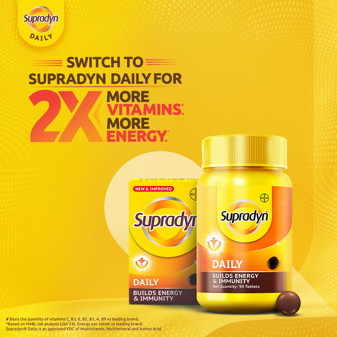 Supradyn Daily Multivitamin For Men & Women, 90 Tablets, Pack of 1 Supradyn Daily Multivitamin For Men & Women, 90 Tablets, Pack of 1